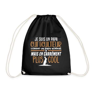 Papa cuniculteur, humour métier, élevage de lapin - Sac de sport léger - noir - Devant