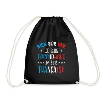 France française humour pays idée cadeau région - Sac de sport léger - noir - Devant