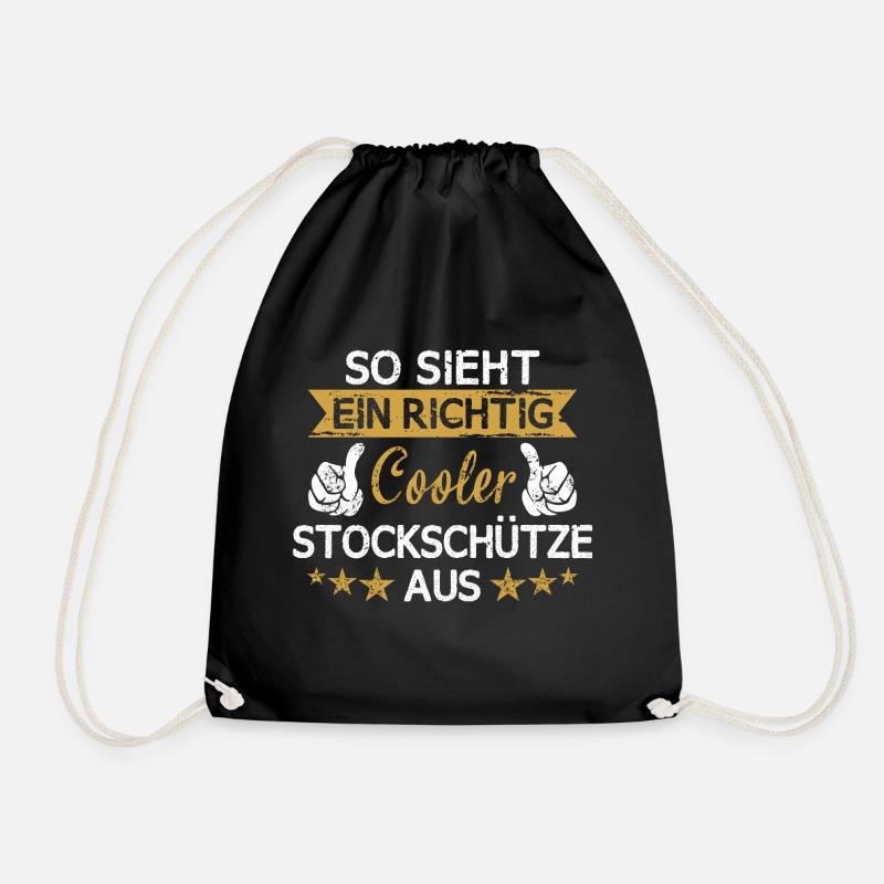 Stockschießen Eisstockschießen Eisstock Spruch - Turnbeutel - Schwarz