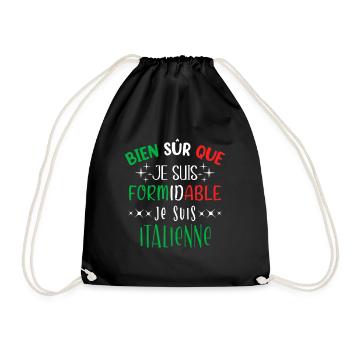Italienne humour ville, idée cadeau drapeau Italie - Sac de sport léger - noir - Devant
