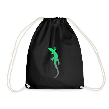 Gecko Salamander Lizard - Drawstring Bag - black - Front
