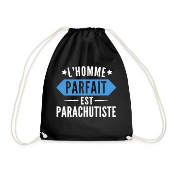 l'homme parfait est parachutiste - cadeau humour - Sac de sport léger - noir - Devant
