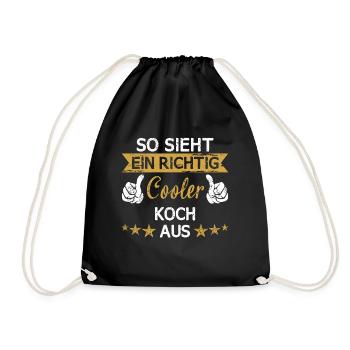 Koch Chefkoch kochen Küche Beruf Spruch - Turnbeutel - Schwarz - Vorne