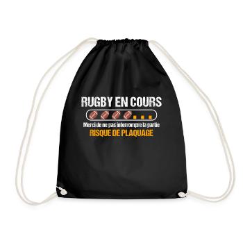 Rugby, humour sport, idée cadeau sportif original - Sac de sport léger - noir - Devant