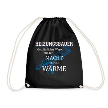 Heizungsbauer T-Shirt - Gas wasser Installateure - Turnbeutel - Schwarz - Vorne