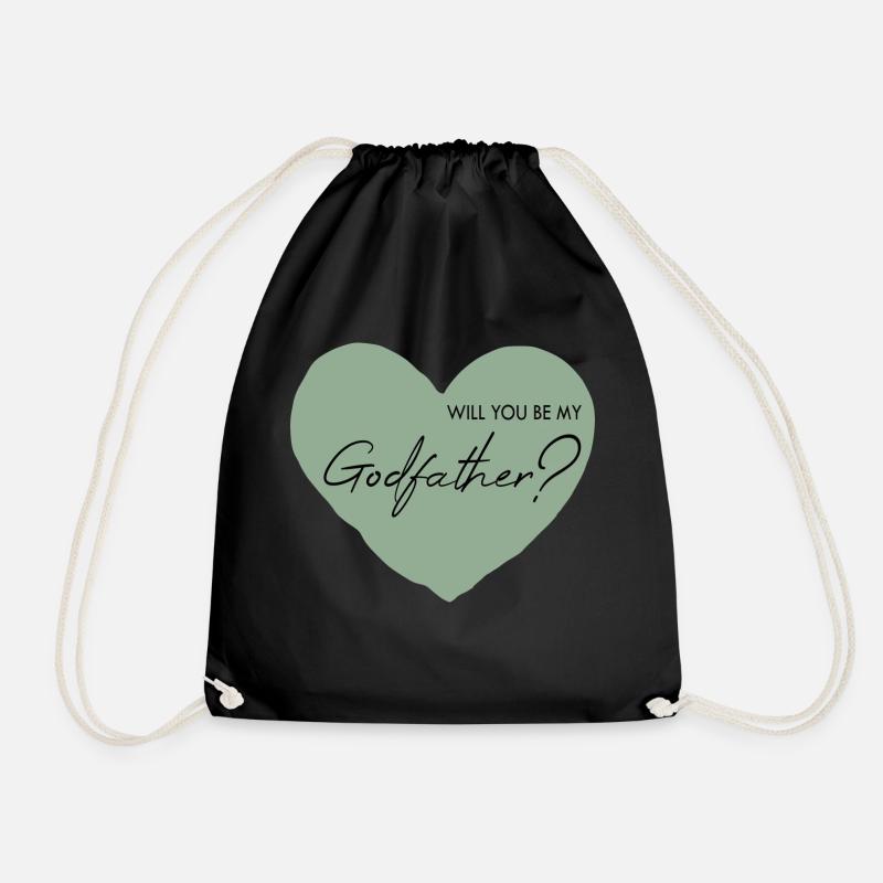 Will you be my godfather? - Drawstring Bag - black