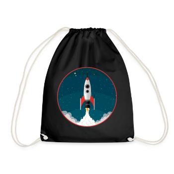 rocket - Drawstring Bag - black - Front