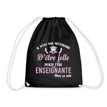 Cadeau enseignante humour professeur cadeau métier - Sac de sport léger - noir - Devant