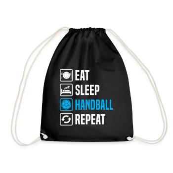eat sleep handball repeat handballer - Turnbeutel - Schwarz - Vorne