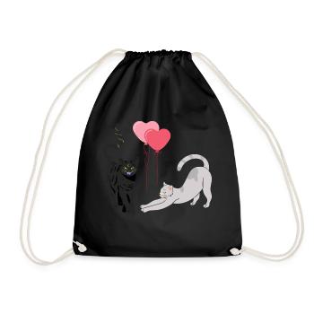 Chats ballons - Sac de sport léger - noir - Devant
