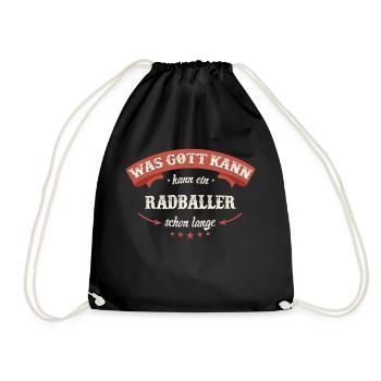 Radball Radballer Radballerin Sport Spruch - Turnbeutel - Schwarz - Vorne