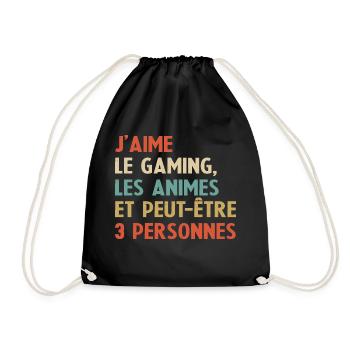 Humour jeux video Gamer Geek Anime Japonais Manga - Sac de sport léger - noir - Devant