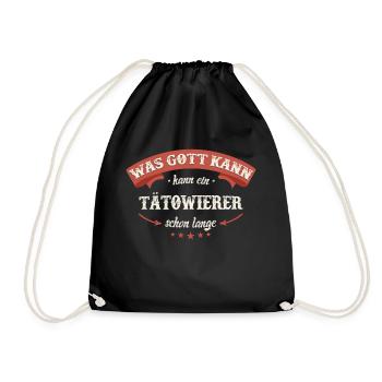 Tätowierer Tattoo Tätowierung Tätowieren Spruch - Turnbeutel - Schwarz - Vorne