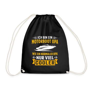 ich bin ein motorboot opa motorboot opa kapitän - Turnbeutel - Schwarz - Vorne