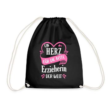 Erzieher Erzieherin Kindergärtner Spruch Beruf - Turnbeutel - Schwarz - Vorne