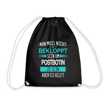 Postbotin Briefträgerin Post Paketdienst Spruch - Turnbeutel - Schwarz - Vorne