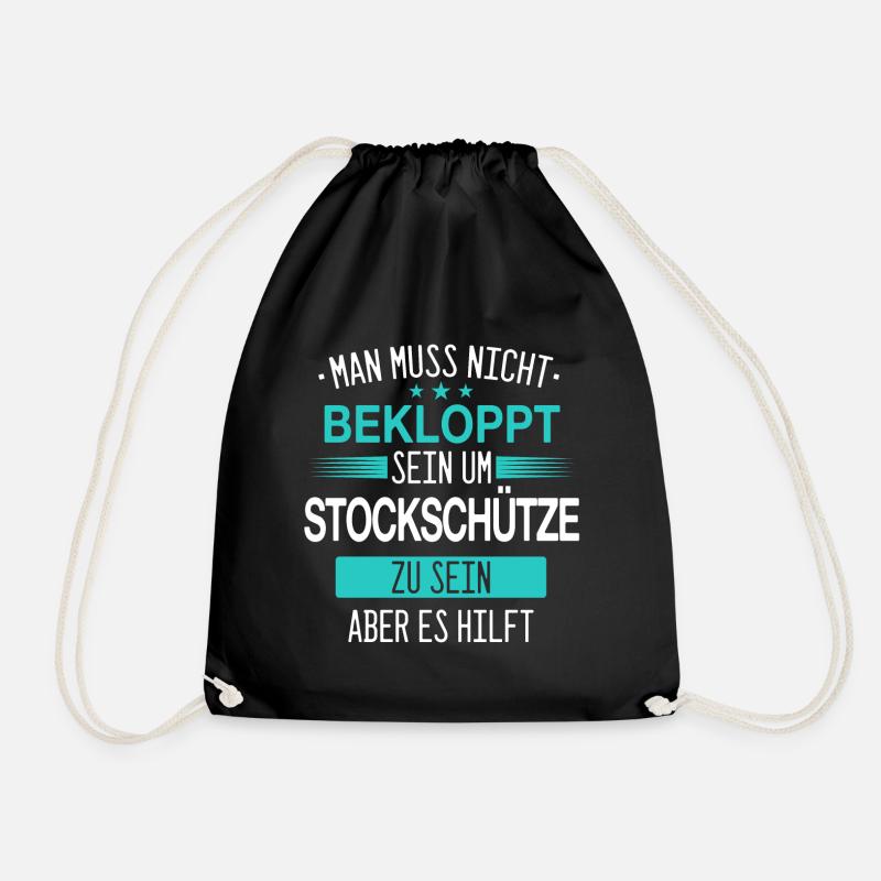 Stockschießen Eisstockschießen Eisstock Spruch - Turnbeutel - Schwarz