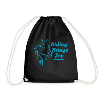 Horse Pferd - Drawstring Bag - black - Front