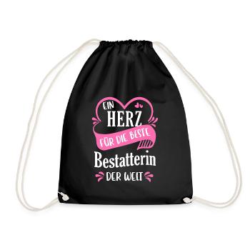 Bestatter Bestatterin Bestatten Beruf Spruch - Turnbeutel - Schwarz - Vorne
