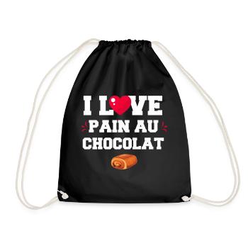 I Love pain au chocolat. cadeau humour - Sac de sport léger - noir - Devant
