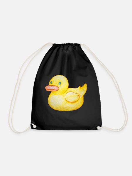 Ente // Gelbe Gummiente - Turnbeutel - Schwarz