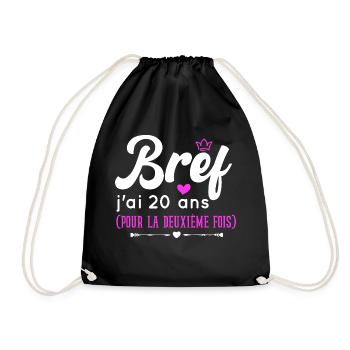 Bref J'ai 20 ans Pour La Deuxième Fois - Sac de sport léger - noir - Devant