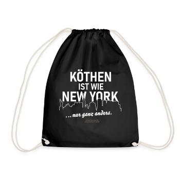 Köthen ist wie New York - Turnbeutel - Schwarz - Vorne