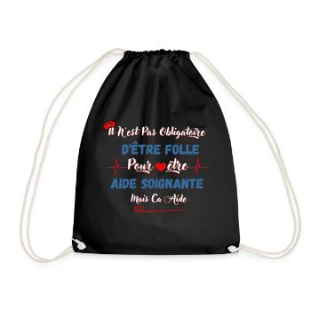 Aide-soignante et folle - Sac de sport léger - noir - Devant