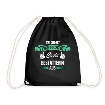Bestatter Bestatterin Bestatten Beruf Spruch - Turnbeutel - Schwarz - Vorne