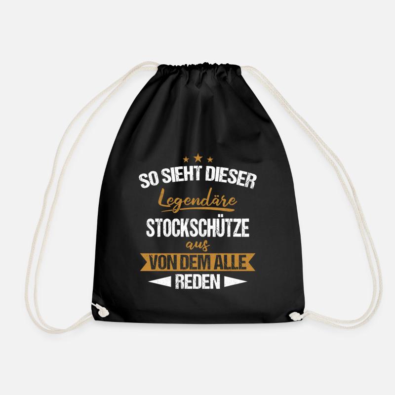 Stockschießen Eisstockschießen Eisstock Spruch - Turnbeutel - Schwarz