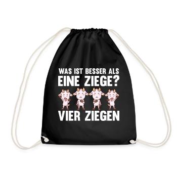 Ziegenliebhaber Ziege Ziegen - Turnbeutel - Schwarz - Vorne