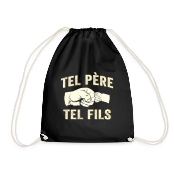 Tel père tel fils cadeau papa et fils - Sac de sport léger - noir - Devant