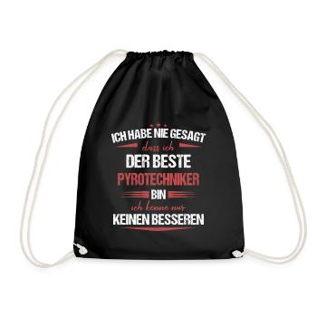 Pyrotechniker Feuerwerk Pyro Sprengmeister Spruch - Turnbeutel - Schwarz - Vorne