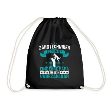 Zahntechniker Zahntechnik Zahnarzt Spruch - Turnbeutel - Schwarz - Vorne