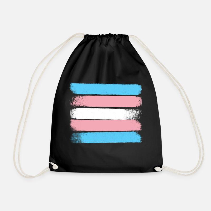 Trans Pride Strokes - Turnbeutel - Schwarz