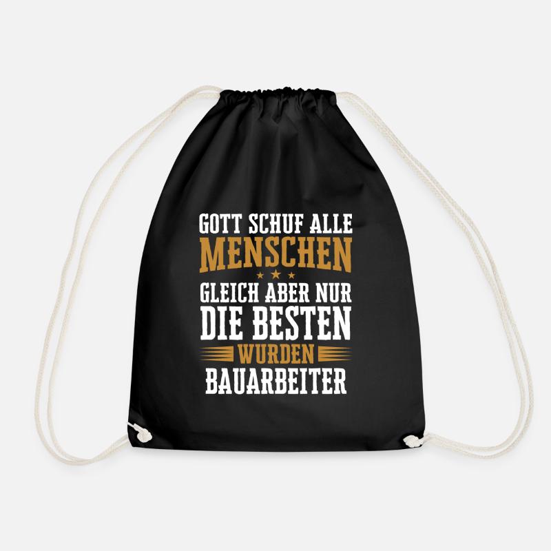 Bauarbeiter Baustelle Baggerfahrer Spruch - Turnbeutel - Schwarz