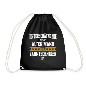 Zahntechniker Zahntechnik Zahnarzt Spruch - Turnbeutel - Schwarz - Vorne