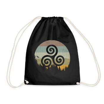 Triskele - Drawstring Bag - black - Front