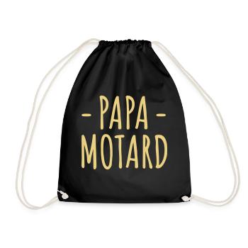 Papa motard cadeau motard, fête des pères, moto - Sac de sport léger - noir - Devant
