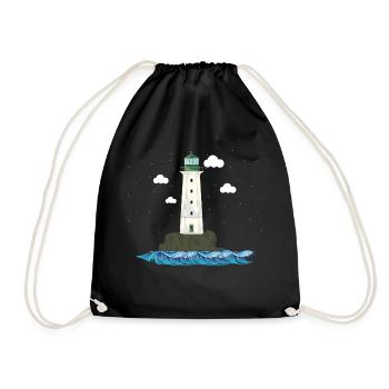 Sea Coast Gift SailingHobby Lighthouse - Drawstring Bag - black - Front