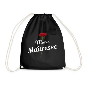 Merci maîtresse cadeau reconnaissance institutrice - Sac de sport léger - noir - Devant
