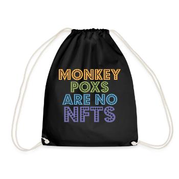 Monkey pox is not NFTs - Drawstring Bag - black - Front