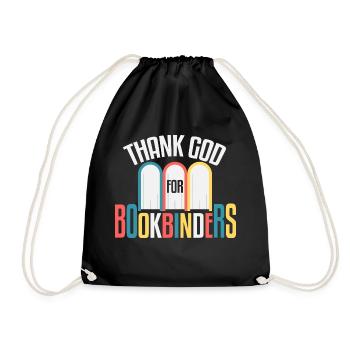 Thank God For Bookbinders - Drawstring Bag - black - Front