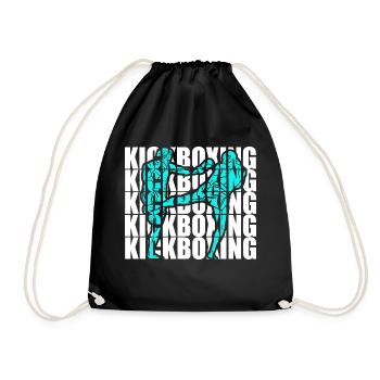 Kickboxing Fighter Kickboxer MMA Sports Fight - Drawstring Bag - black - Front