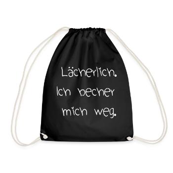 Party feiern Festival bechern saufen Alkohol - Turnbeutel - Schwarz - Vorne