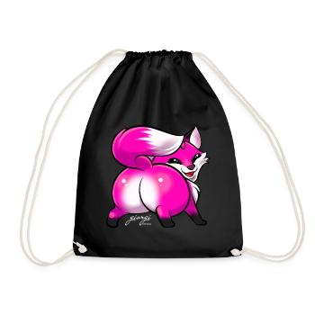 Twerk Fox Pink light - Turnbeutel - Schwarz - Vorne