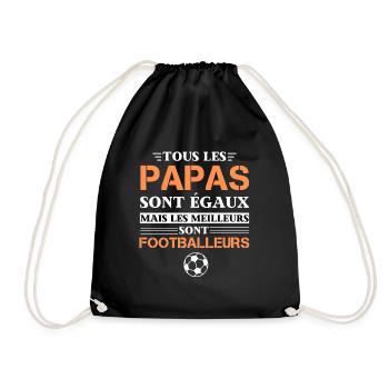 Papa Foot Cadeau Homme Football - Sac de sport léger - noir - Devant
