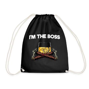 Chef Gift I'm Boss Whiskey Cigar Smoker - Drawstring Bag - black - Front