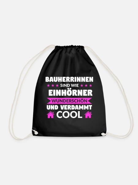 Bauherrin Bauherr Eigenheim Geschenk - Turnbeutel - Schwarz