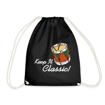 Keep It Classic! Afrobeat Djembe T-Shirt - Drawstring Bag - black - Front